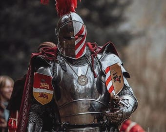 Royal Crusader Knight Full Armor Set | Medieval Barbuta Full Suit | Full Mild Steel LARP Cosplay Costume for Halloween Warrior