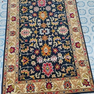 6x8 Natural Turkish Oushak Rug – Handmade Wool Area Rug, Multicolor Oriental Carpet for Bedroom, Living Room, Entryway Decor