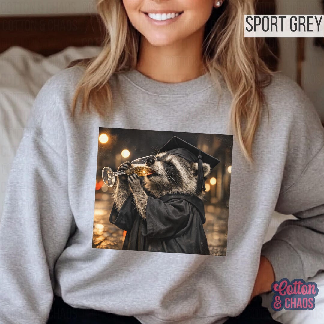 Senior Racoon Feral Raccoon Graduation Sweatshirt | Class of 2026 Funny Graduation ...