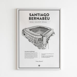 Santiago Bernabéu Stadium Print: Real Madrid Football Poster