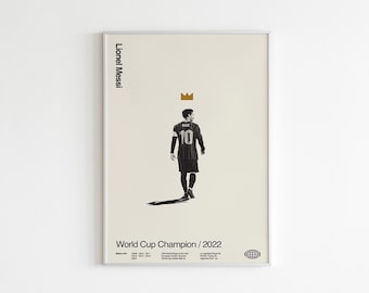 Lionel Messi Minimalist Art Print: Football Star Portrait