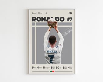 Cristiano Ronaldo-poster | Cristiano Ronaldo-print | Voetbalposter | Voetbalprint | Minimalistische poster | Flexibele maten