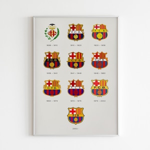 Barcelona Logo Print: Minimalist Football Poster, Sports Art