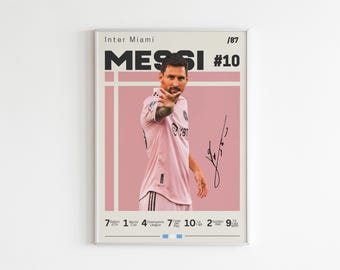 Lionel Messi-poster | Lionel Messi-print | Voetbalposter | Voetbalprint | Minimalistische poster | Flexibele maten