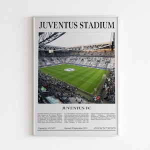 Juventus Stadium Print: Minimalist Football Poster, Sports Decor