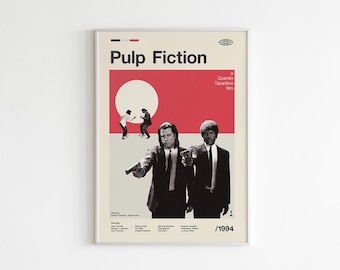 Póster de la película Pulp Fiction: Impresión artística minimalista, personalizable