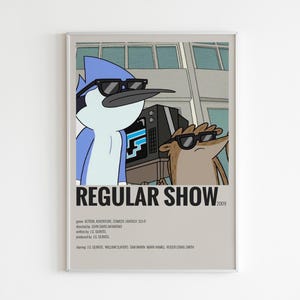 Regular Show Poster | Regular Show Print | Cartoon Poster | Cartoon Print | Minimalist Poster | Flexible Sizes
