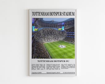 Impressão do Estádio White Hart Lane: Pôster de Futebol do Tottenham, Arte Minimalista