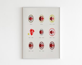 Milan Football Logo Print: Minimalist Sports Poster