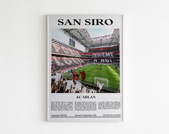 San Siro Stadium Print: Milan, Italy Football Poster