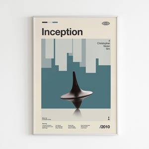 Affiche du film Inception : impression d&#39;art minimaliste, tailles flexibles