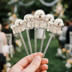 Wedding Pet Stir Sticks, Dog StirStick, Watercolor Acrylic Cocktail Stirrers, WeddingSwizzle,Wedding Drink Stirrers,Pet Birthday Party Gift
