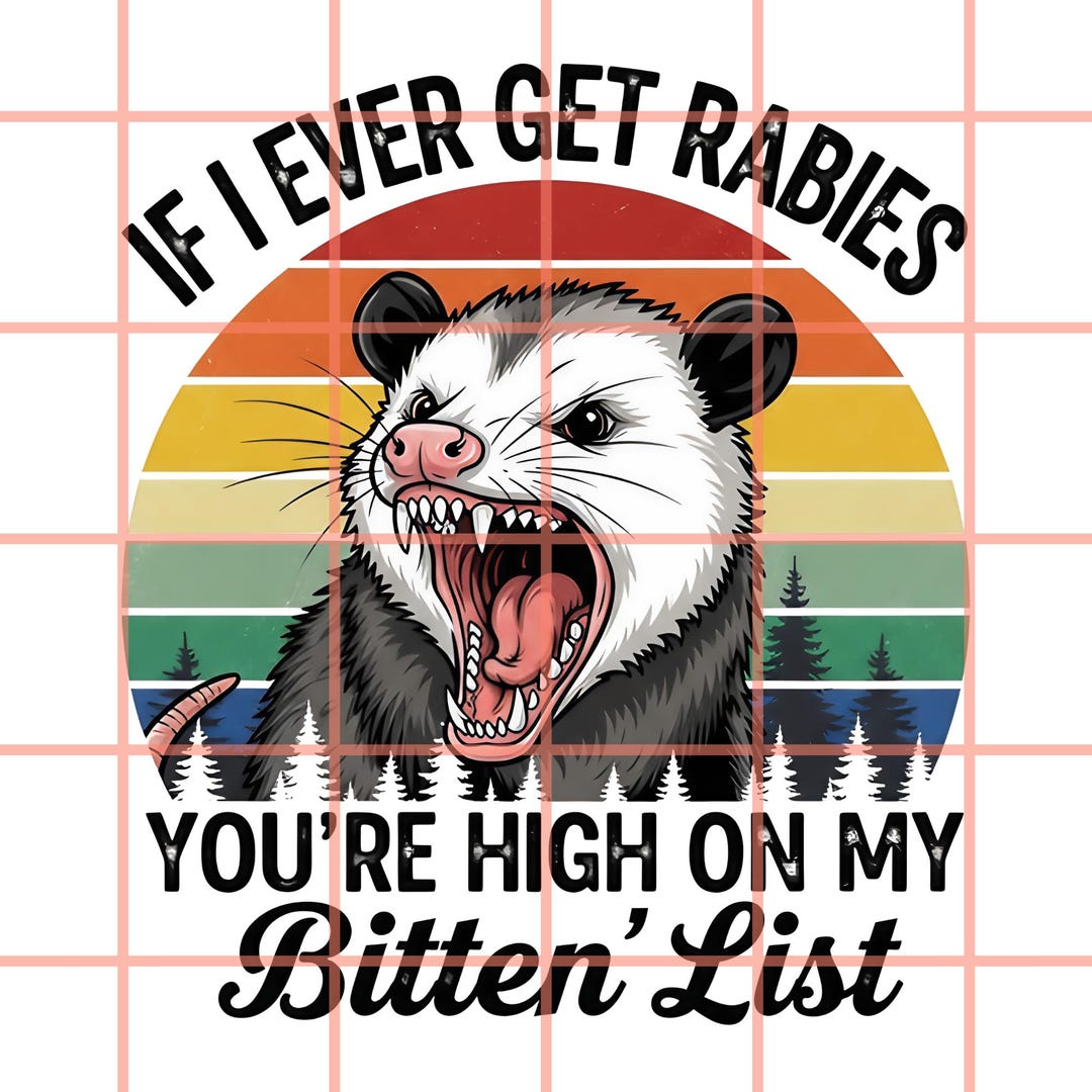 Svg Racoon Rabid If I Ever Get Rabies Raccoon PNG SVG | Funny Retro Animal Sublimation ...