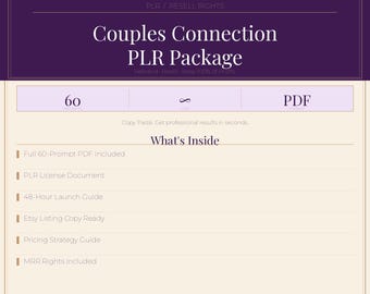 Couples Prompt Pack PLR, 60 ChatGPT Prompts with Master Resell Rights