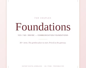 Yes No Maybe for Beginners, Couples Communication Worksheet, Aftercare Foundations Starter