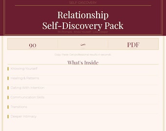 Relationship ChatGPT Prompts, 90 Self Discovery Prompts, Attachment Style Dating Boundaries