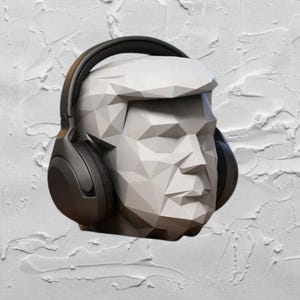 Donald Trump Headphone Stand - 3D Printed Low Poly Trump Bust, Political Gaming Headset Display, Unique Gift for Fans, Collector