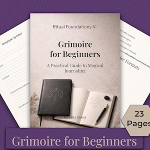 Grimoire for Beginners Printable PDF, Magical Journaling Guide, Witch Journal Template, Spiritual Practice Workbook
