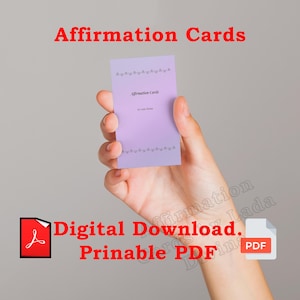 Printable Affirmation Cards | Positive Self-Love, Mindfulness Deck | Digital Download for Daily Motivation & Spiritual Growth