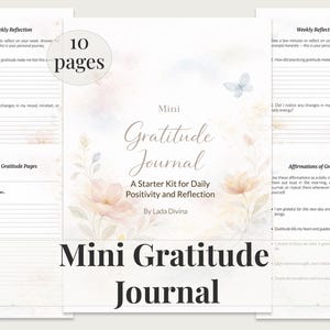 Mini-startpaket för tacksamhetsdagbok: Dagliga affirmationer (digital nedladdning)