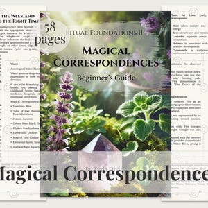 Magical Correspondences PDF Guide | Herbs, Crystals, Color Magic & Elements Explained | Beginner Witchcraft Reference