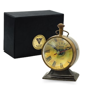 SKLUUYER  Brass Desk Clock with Built- Personalized Home Decor Unique & Collectible For  Room, Anniversary Gift, Birthday Gift