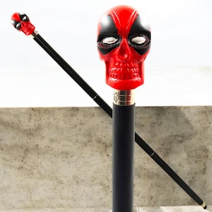 SK LUUYER Skull Handle Walking Cane for Men and Women Black Wooden Walking Stick foldable Style Fancy Cane walking Stick