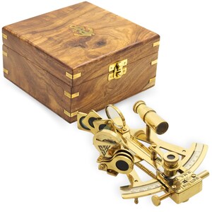 SK LUUYER  Premium Brass Sextant with Box – Nautical Gift for Explorer or Collector