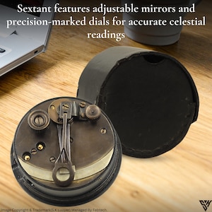 SK LUUYER Mini Antique Sextant with Leather Box – Handcrafted Nautical Gift, Vintage Maritime Decor, Celestial Navigation Tool