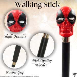 SK LUUYER Skull Handle Walking Cane for Men and Women Black Wooden Walking Stick foldable Style Fancy Cane walking Stick