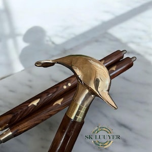 SK LUUYER Brass Elephant Handle Wooden Walking Stick: Handmade Elegant Cane