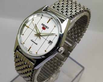 Refurbished Seiko 5 Automatic Men’s Watch White Dial Japan Mechanical 36mm Stainless Steel