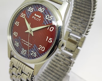 Refurbished HMT Pilot Mechanical Men’s Watch Vintage Indian Classic 17 Jewels 36mm