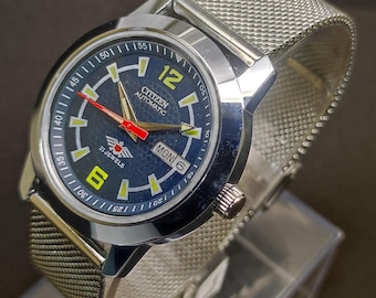 Refurbished Citizen Automatic Men’s Watch 21 Jewels Blue Dial 36mm Vintage Japanese Mechanical