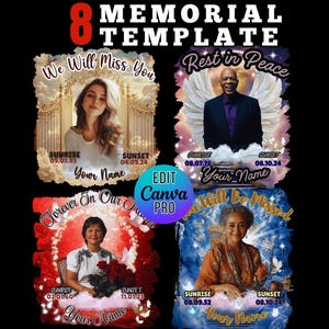 In Loving Memory Tshirt, Editable Canva Template, Memorial T-Shirt Design, Shirt Template Funeral Background PNG, Heavens Stairway Design