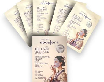 Korean Sheet Mask Gift Set | Vegan,Hydrating, Firming, Niacinamide K Beauty Skincare, Jelly 5 Pack, Birthday, Valentines, Self-care, Glow