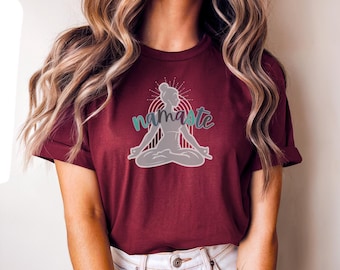Zen Meditating Woman Graphic Tee: Boho Yoga Shirt
