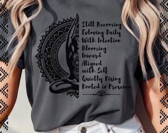 Manifest Meditation Buddha Spiritual Quote Tee, Boho Yoga Pose Graphic, Bella Canvas Tee