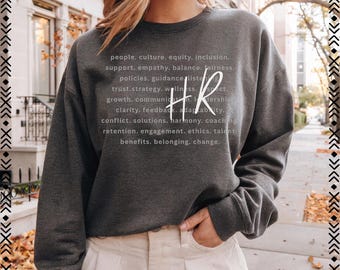 HR Sweater, Human Resources People Operations Crewneck, World Cloud Art, Gift for HR