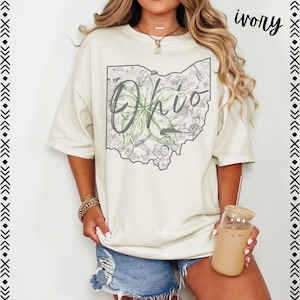Ohio T-Shirt, Ohio Buckeye Comfort Colors Shirt, Vintage Themed Unisex Garment-Dyed Tee, Casual Wear, Travel Souvenir, Gift for Ohio Lovers