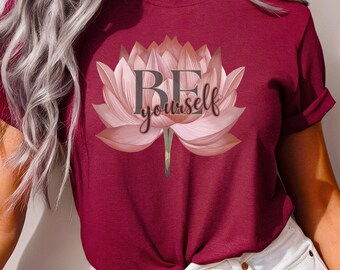 Lotus Flower Graphic Tee: Inspirational Boho Shirt - Bella Canvas