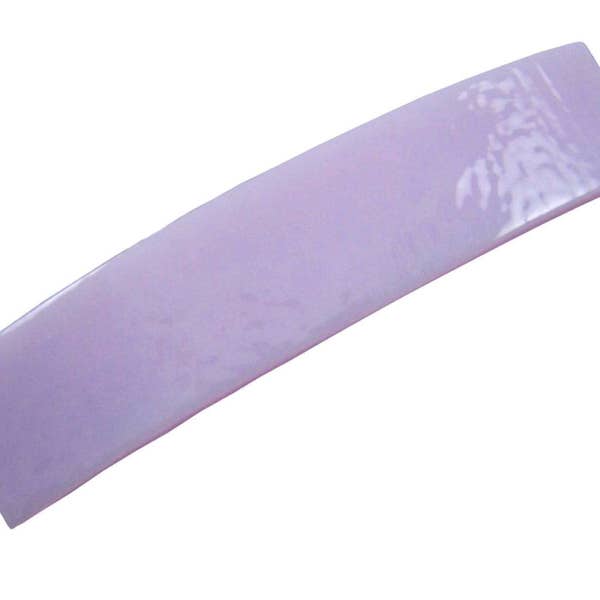 Tiffany Fused Glass Barrette - 3.5" - Pale Violet Blue Lavender Purple Pastel Soft Pink Off White Stained Glass Clip Slide Hair Accessories