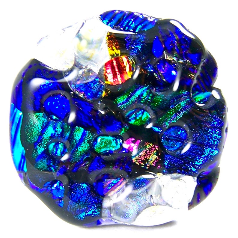 Red Blue Gold Copper Green Set of 5 Dichroic Knobs Abstract Mosaic 1 25mm Cabinet or Drawer Pull Handle Custom Made Fused Glass