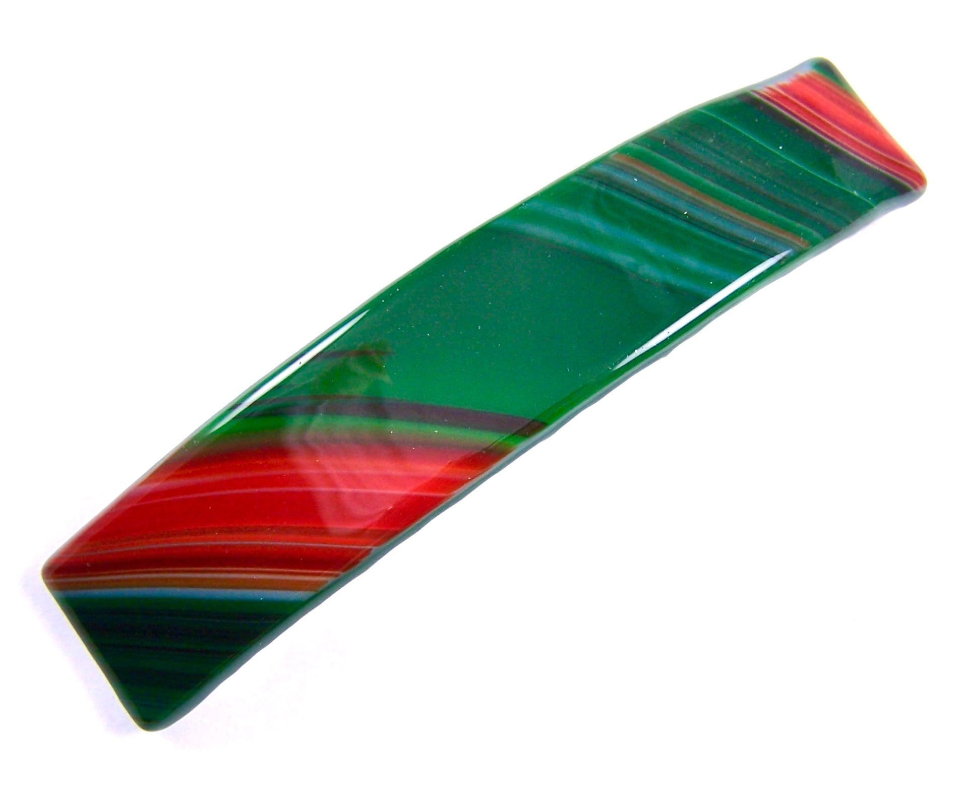 Stained GLASS Hair BARRETTE Pink Green Swirls Striped 2.5" 65mm Small Clip Stained GLASS Hair BARRETTE Pink Green Swirls Striped 2.5" 65mm Small Clip