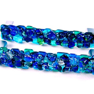 Dichroic Glass Drawer Pull Handle - Mosaic Dichroic Glass Cabinet Knob - 4&quot; Center Sea Glass Green Blue Turquoise Teal - Custom Made Kitchen