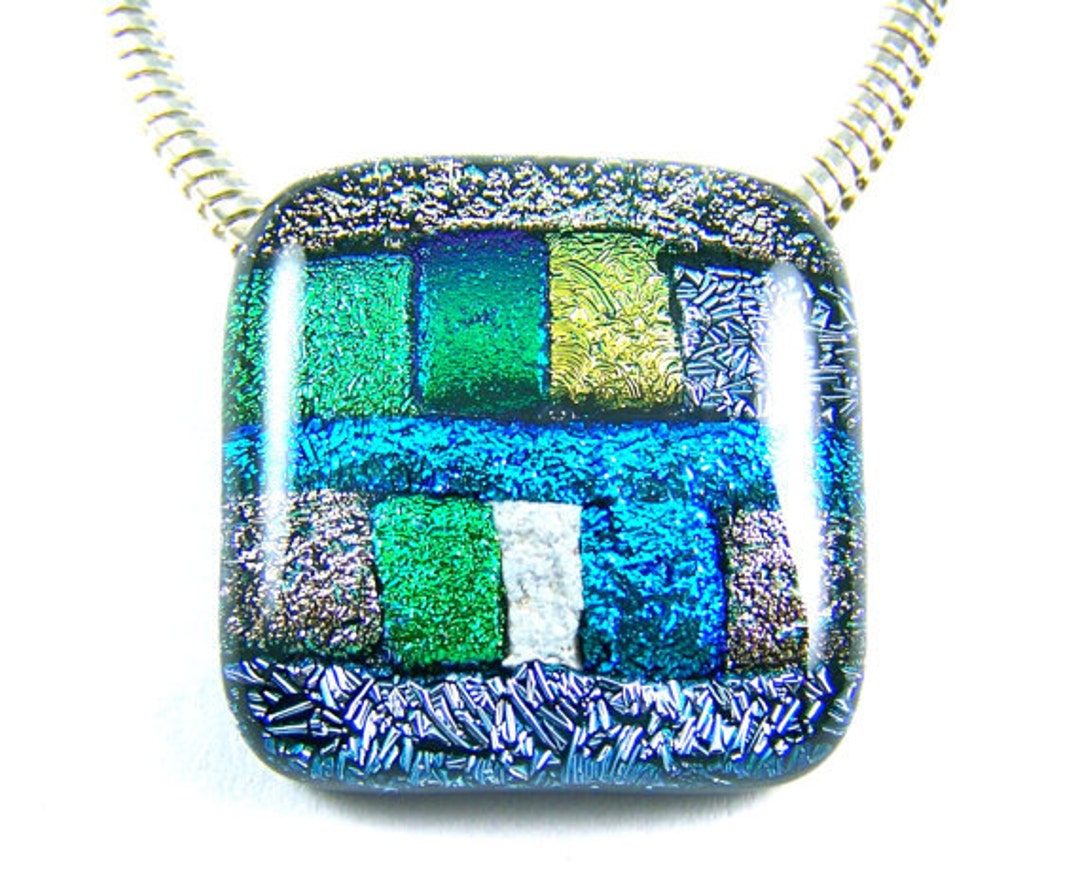 Dichroic glass cremation jewelry best sale