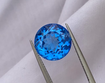Vibrant Electric Swiss Blue Topaz which is Faceted Gemstone for Jewelry Making