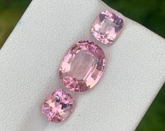 Natural pink tourmaline set for jewellery and gems lovers