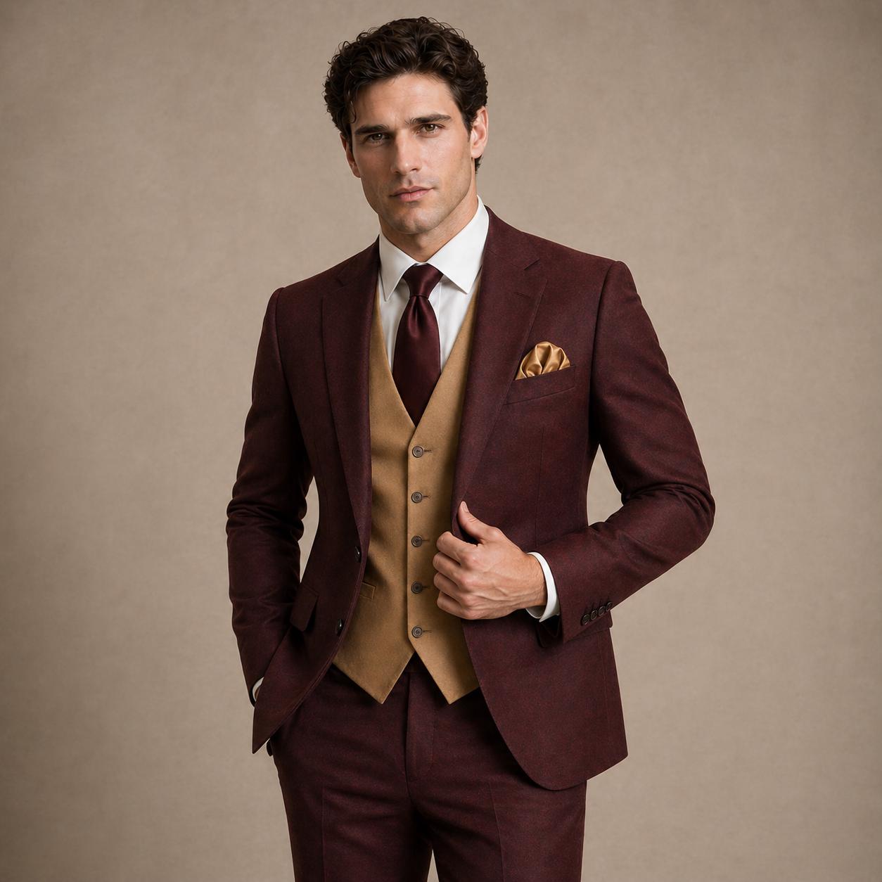 Burgundy suit - Etsy 日本