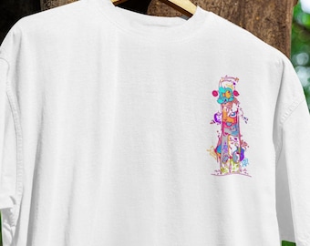 Camiseta con cara abstracta: camiseta gráfica de arte pop moderno